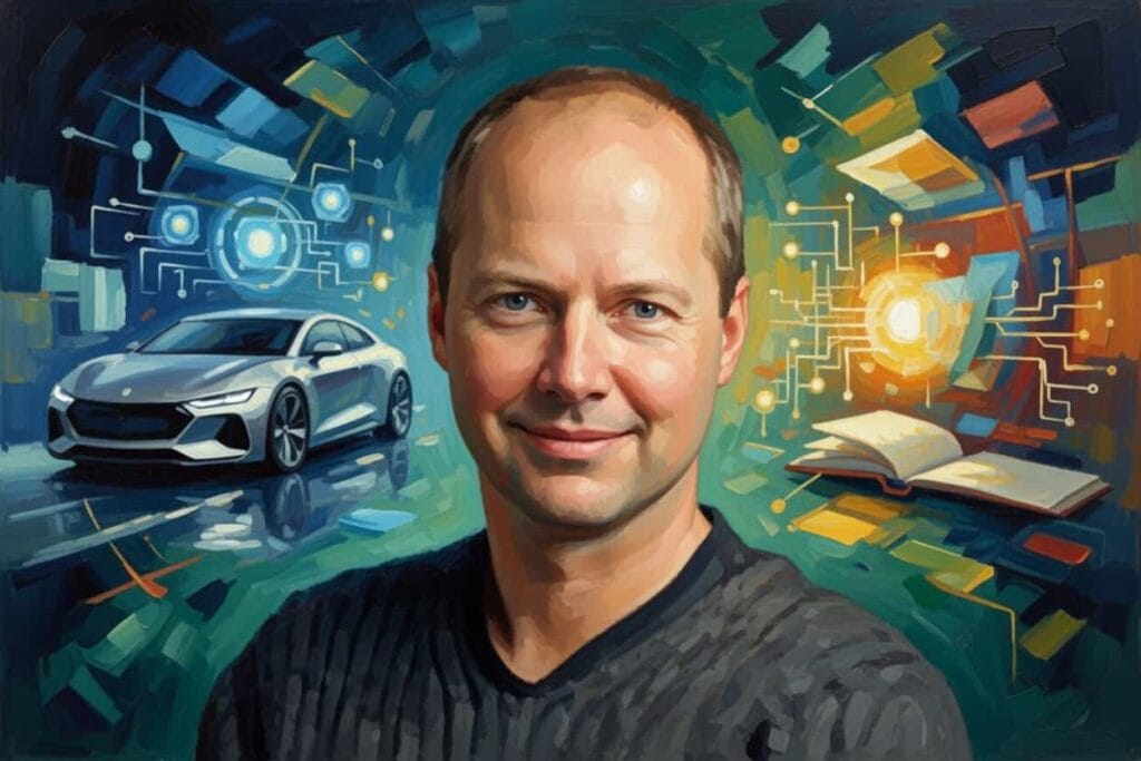 Un retrato al óleo de Sebastian Thrun