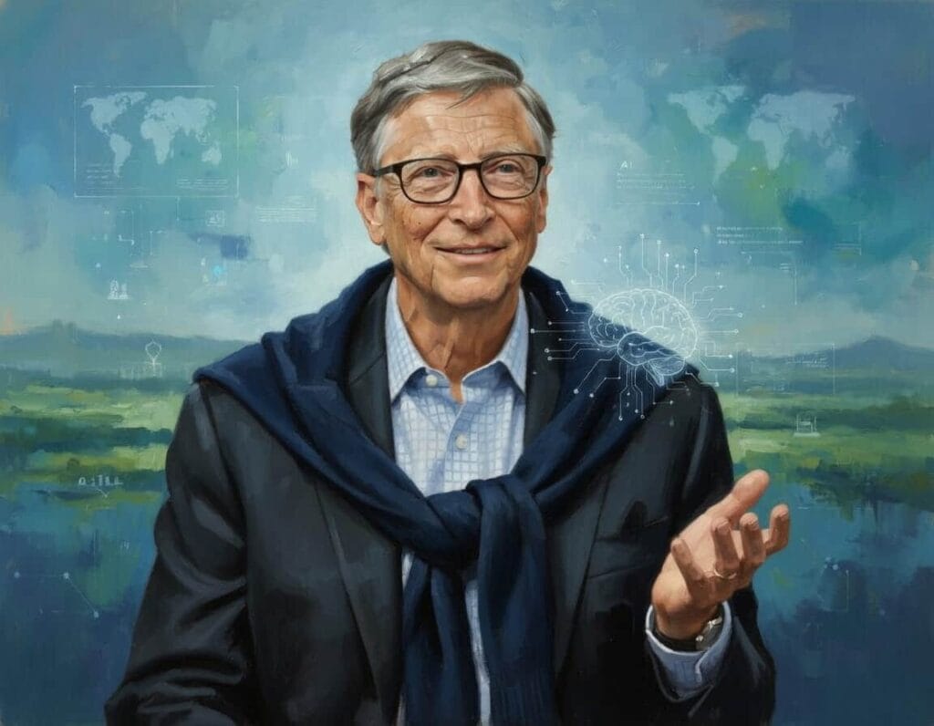 Un retrato al óleo de Bill Gates