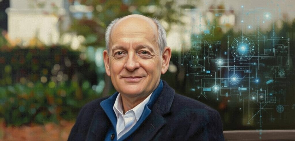 Un retrato al óleo de Stuart Russell