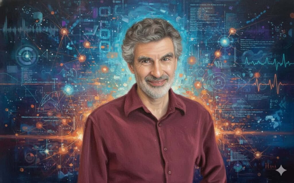 Un retrato al óleo de Yoshua Bengio